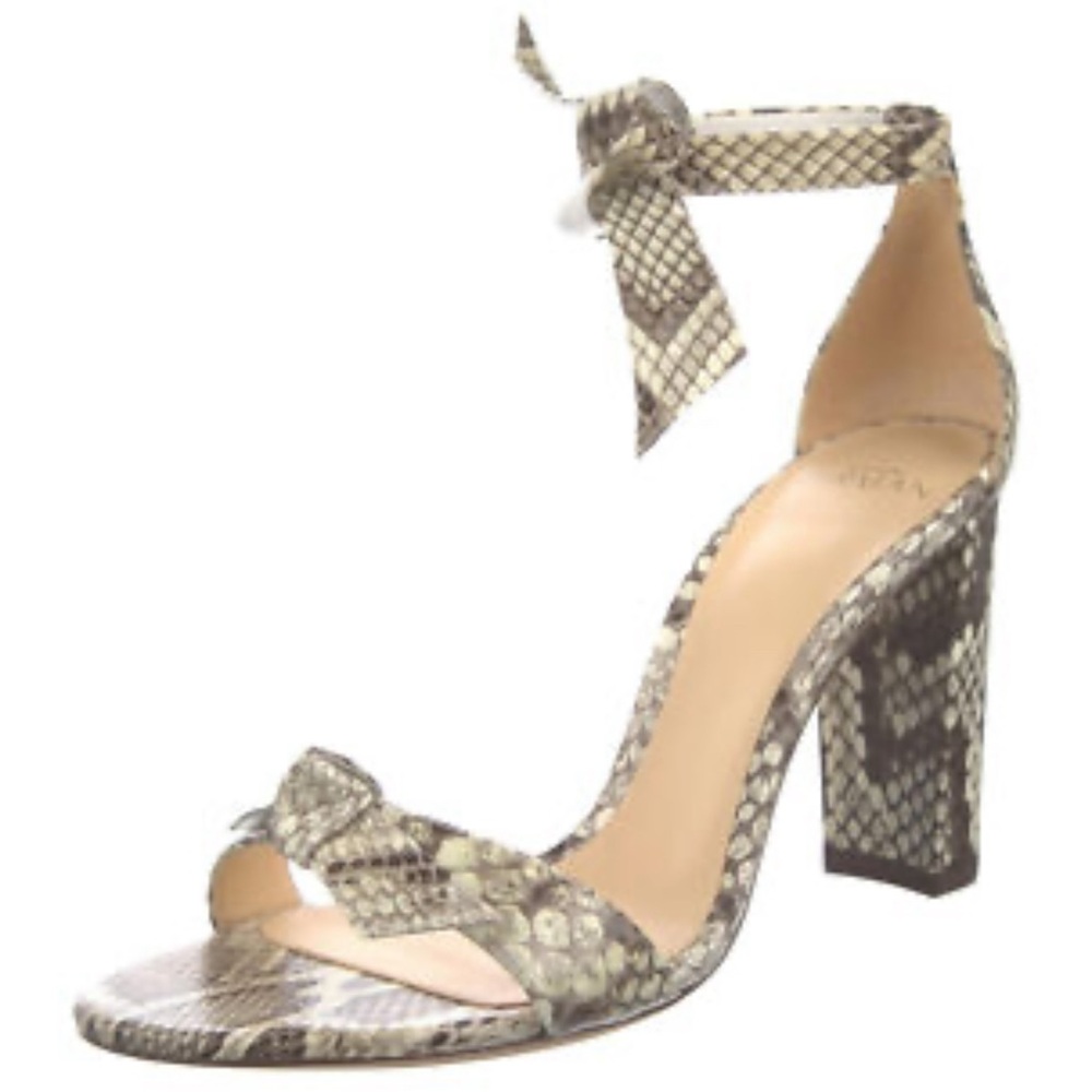 Alexandre Birman Clarita Snake
Bow Ankle Strap Block Heels 38 1/2